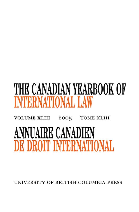 Front cover_The Canadian Yearbook of International Law, Vol. 43, 2005