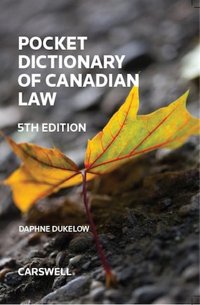 Pocket Dictionary of Canadian Law