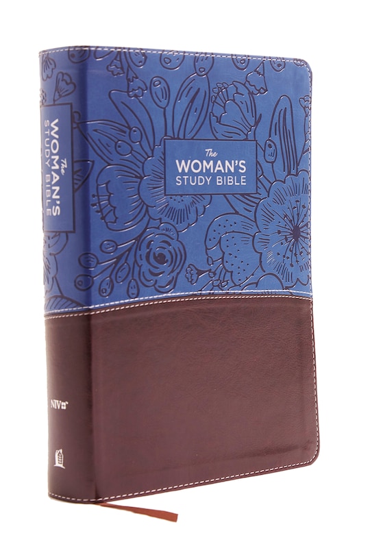 Couverture_Niv, The Woman's Study Bible, Leathersoft, Blue/brown, Full-color, Red Letter
