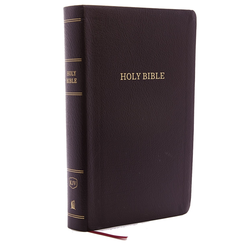 Couverture_KJV Holy Bible: Personal Size Giant Print with 43,000 Cross References, Burgundy Bonded Leather, Red Letter, Comfort Print (Thumb Indexed): King James Version