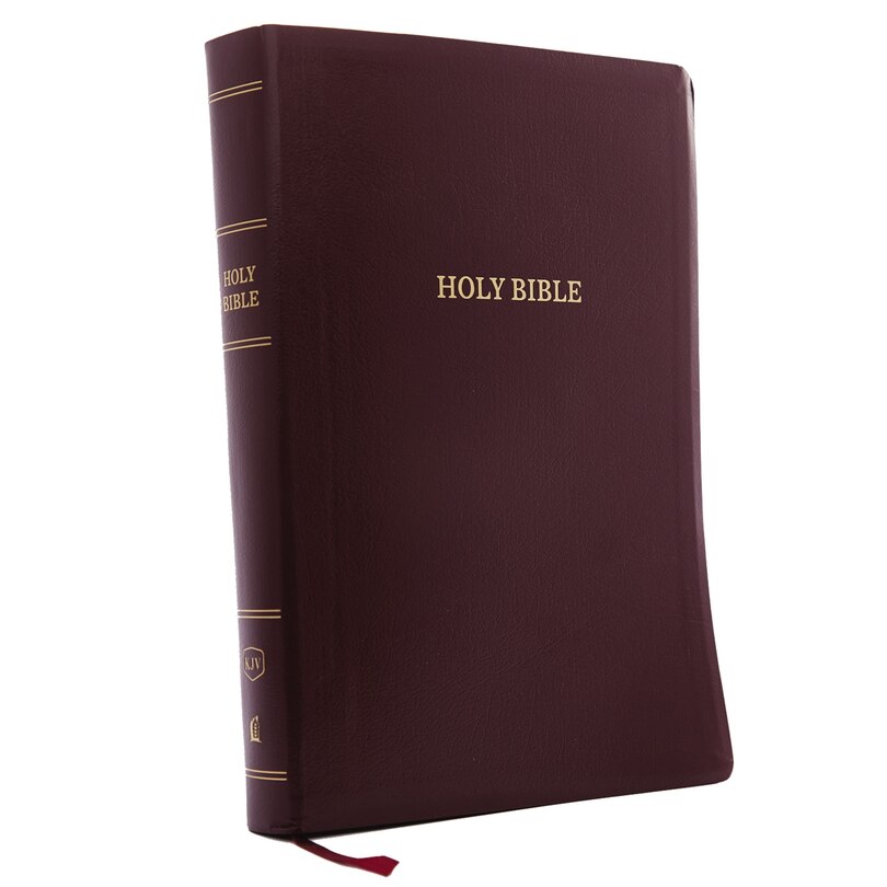 Front cover_KJV Holy Bible: Super Giant Print with 43,000 Cross References, Burgundy Leather-look, Red Letter, Comfort Print: King James Version