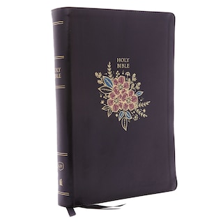 Front cover_KJV Holy Bible: Super Giant Print with 43,000 Cross References, Deluxe Black Floral Leathersoft, Red Letter, Comfort Print: King James Version