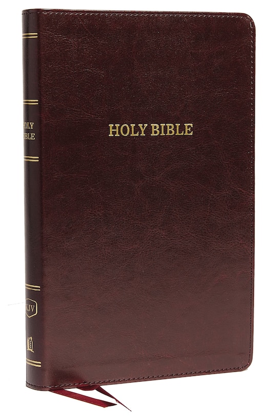 Front cover_KJV Holy Bible: Deluxe Thinline with Cross References, Burgundy Leathersoft, Red Letter, Comfort Print: King James Version