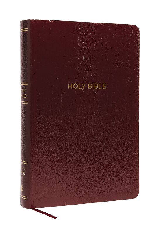 Couverture_NKJV Holy Bible, Super Giant Print Reference Bible, Burgundy Leather-look, 43,000 Cross references, Red Letter, Comfort Print: New King James Version