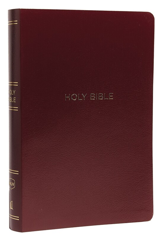 Couverture_NKJV Holy Bible, Giant Print Center-Column Reference Bible, Burgundy Leather-look, 72,000+ Cross References, Red Letter, Comfort Print: New King James Version