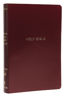 Couverture_NKJV Holy Bible, Giant Print Center-Column Reference Bible, Burgundy Leather-look, Thumb Indexed, 72,000+ Cross References, Red Letter, Comfort Print: New King James Version