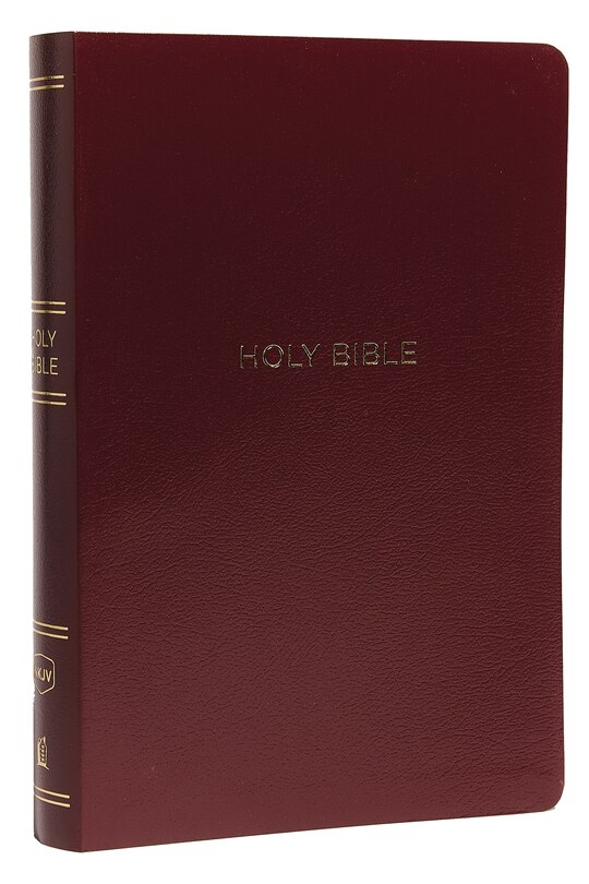 Couverture_NKJV Holy Bible, Giant Print Center-Column Reference Bible, Burgundy Leather-look, Thumb Indexed, 72,000+ Cross References, Red Letter, Comfort Print: New King James Version