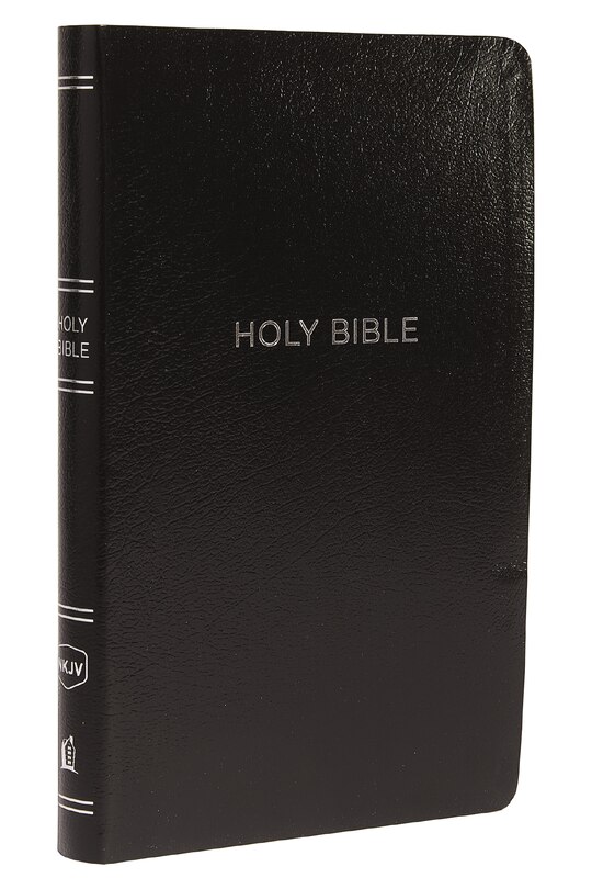 Front cover_Nkjv, Thinline Reference Bible, Leather-look, Black, Red Letter, Comfort Print