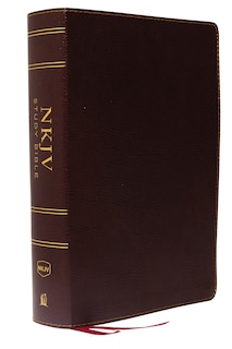 Front cover_NKJV Study Bible, Bonded Leather, Burgundy, Full-Color, Thumb Indexed, Comfort Print