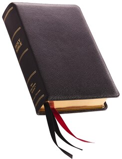 Front cover_Nkjv, Single-column Reference Bible, Premium Goatskin Leather, Black, Premier Collection, Comfort Print