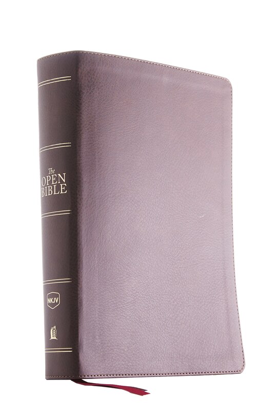 Front cover_The NKJV, Open Bible, Brown Leathersoft, Red Letter, Comfort Print