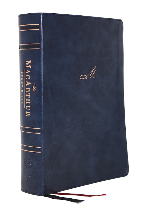 Couverture_Nkjv, Macarthur Study Bible, 2nd Edition, Leathersoft, Blue, Thumb Indexed, Comfort Print
