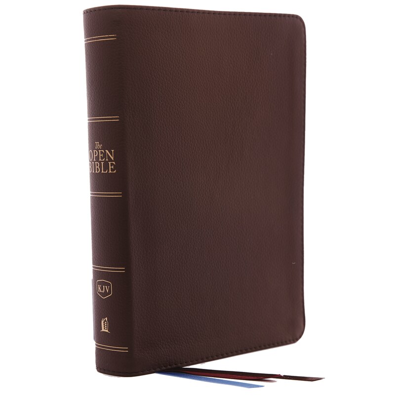 Couverture_The KJV Open Bible: Complete Reference System, Brown Genuine Leather, Red Letter, Comfort Print: King James Version