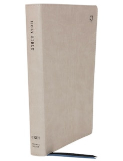 Front cover_Net Bible, Thinline Large Print, Leathersoft, Stone, Thumb Indexed, Comfort Print