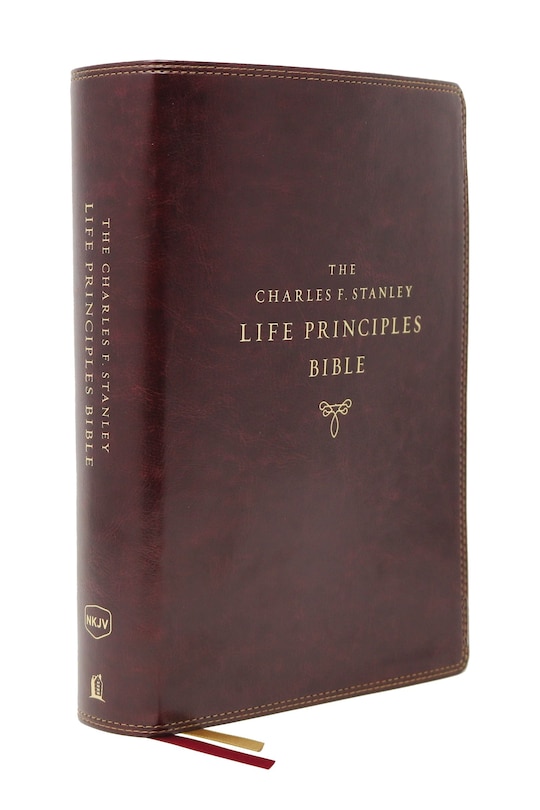Front cover_The Nkjv, Charles F. Stanley Life Principles Bible, 2nd Edition, Leathersoft, Burgundy, Thumb Indexed, Comfort Print