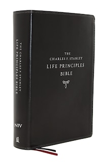 Front cover_NIV, Charles F. Stanley Life Principles Bible, 2nd Edition, Leathersoft, Black, Comfort Print