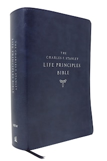 Couverture_NIV, Charles F. Stanley Life Principles Bible, 2nd Edition, Leathersoft, Blue, Thumb Indexed, Comfort Print