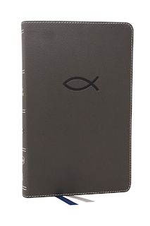 Front cover_Nkjv, Thinline Bible Youth Edition, Leathersoft, Gray, Red Letter, Comfort Print