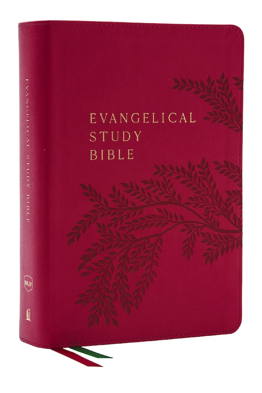 Front cover_Evangelical Study Bible: Christ-centered. Faith-building. Mission-focused. (NKJV, Pink Leathersoft, Red Letter, Thumb Indexed, Large Comfort Print)