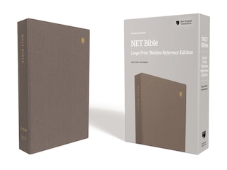 Front cover_Net Bible, Thinline Reference, Large Print, Cloth Over Board, Gray, Comfort Print