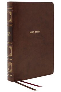 Front cover_Nkjv, Reference Bible, Classic Verse-by-verse, Center-column, Leathersoft, Brown, Red Letter, Thumb Indexed, Comfort Print