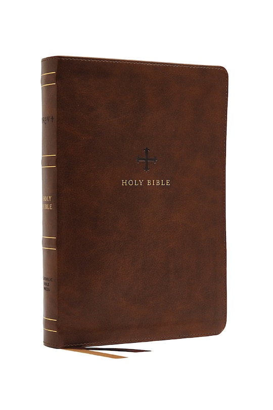 Front cover_Nrsv, Catholic Bible, Standard Personal Size, Leathersoft, Brown, Comfort Print