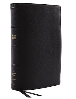 Front cover_Nkjv, Reference Bible, Classic Verse-by-verse, Center-column, Premium Goatskin Leather, Black, Premier Collection, Red Letter, Comfort Print