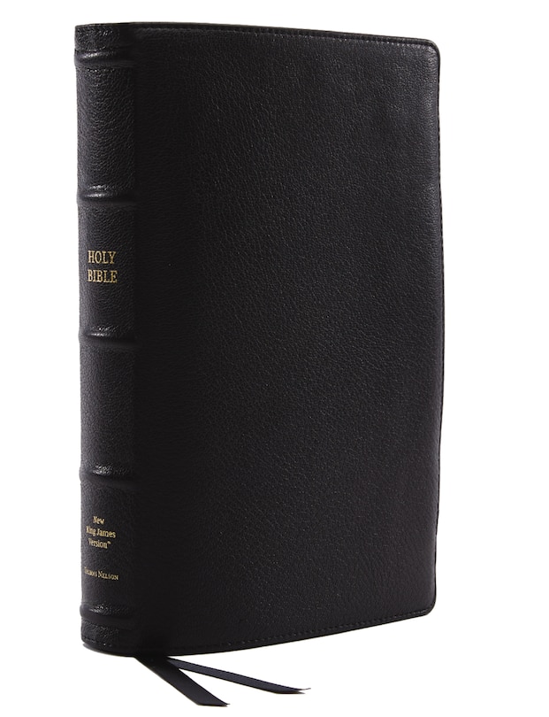 Front cover_Nkjv, Reference Bible, Classic Verse-by-verse, Center-column, Premium Goatskin Leather, Black, Premier Collection, Red Letter, Comfort Print