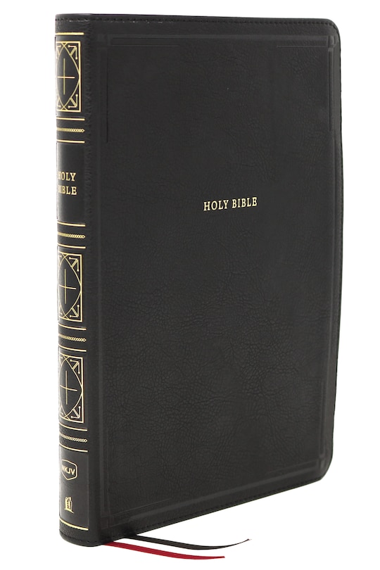 Front cover_NKJV Holy Bible, Giant Print Thinline Bible, Black Leathersoft, Red Letter, Comfort Print: New King James Version