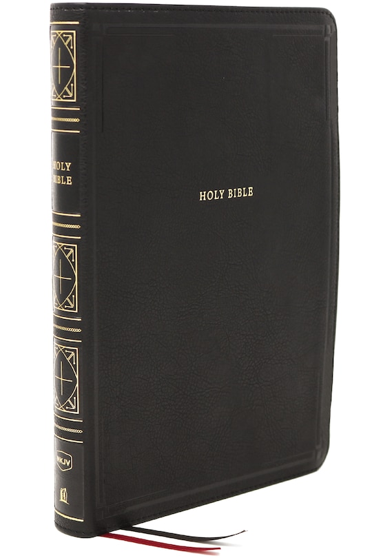 Front cover_NKJV Holy Bible, Giant Print Thinline Bible, Black Leathersoft, Thumb Indexed, Red Letter, Comfort Print: New King James Version