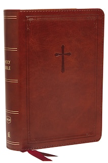 Front cover_Nkjv, End-of-verse Reference Bible, Compact, Leathersoft, Brown, Red Letter, Comfort Print