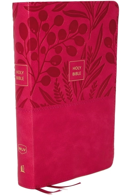 Couverture_Nkjv, End-of-verse Reference Bible, Personal Size Large Print, Leathersoft, Pink, Red Letter, Comfort Print