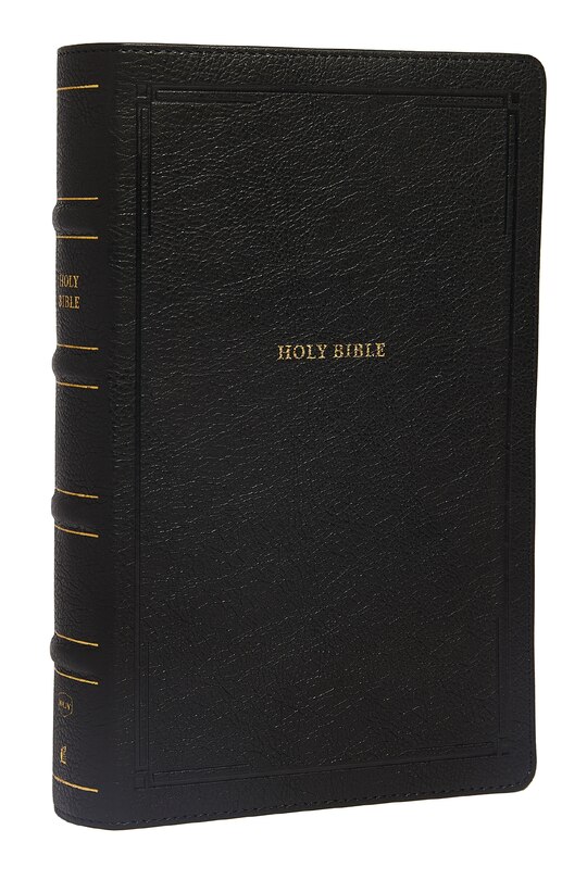 Couverture_Nkjv, End-of-verse Reference Bible, Personal Size Large Print, Leathersoft, Black, Thumb Indexed, Red Letter, Comfort Print