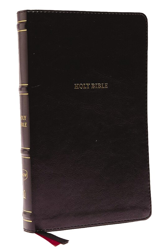 Front cover_Nkjv, Thinline Bible, Leathersoft, Black, Thumb Indexed, Red Letter, Comfort Print