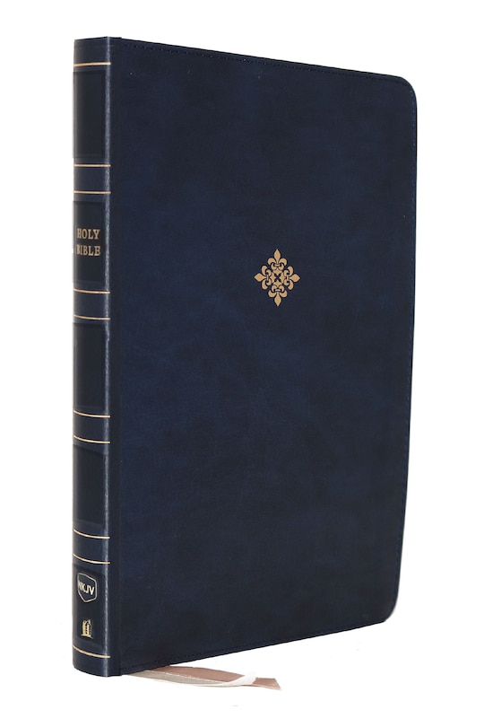 Front cover_Nkjv, Thinline Bible, Large Print, Leathersoft, Blue, Red Letter, Comfort Print