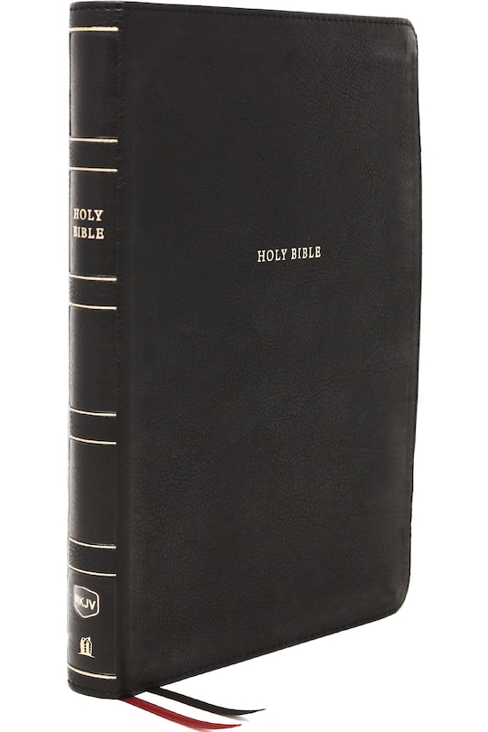 Front cover_NKJV Holy Bible, Giant Print Center-Column Reference Bible, Black Leathersoft, 72,000+ Cross References, Red Letter, Comfort Print: New King James Version