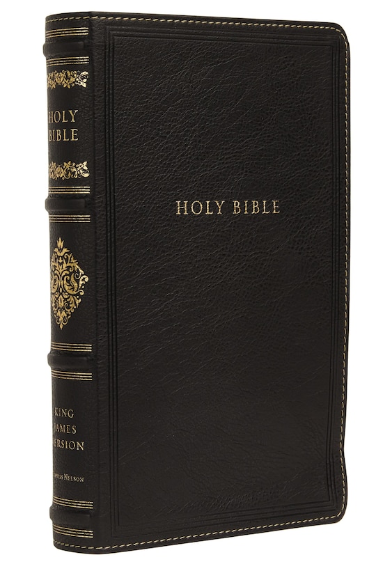 Couverture_Kjv, Personal Size Reference Bible, Sovereign Collection, Leathersoft, Black, Red Letter, Thumb Indexed, Comfort Print