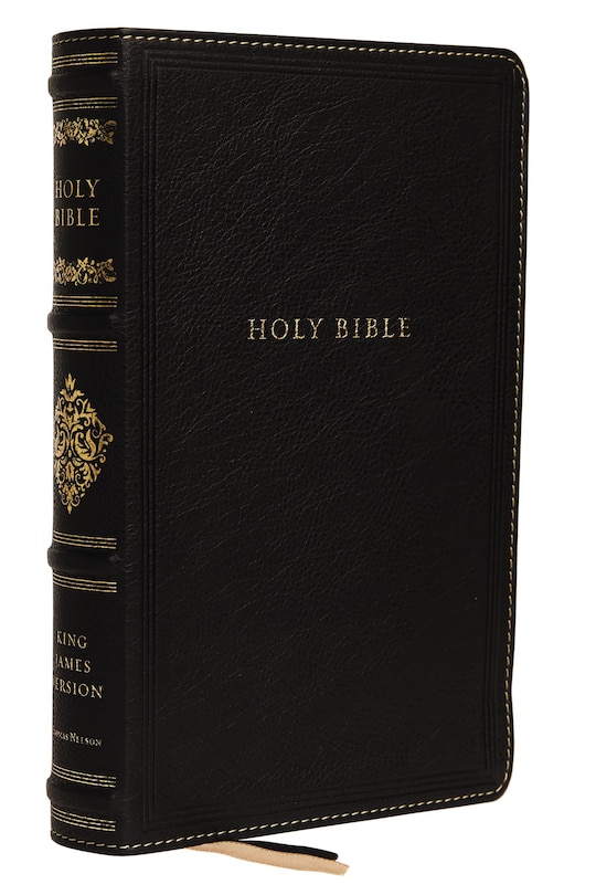 Couverture_Kjv, Personal Size Reference Bible, Sovereign Collection, Genuine Leather, Black, Red Letter, Thumb Indexed, Comfort Print