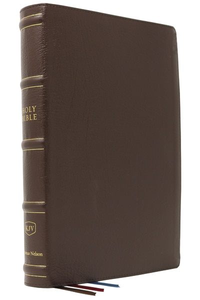 Front cover_KJV Holy Bible: Large Print Verse-by-Verse with Cross References, Brown Genuine Leather, Comfort Print (Thumb Indexed): King James Version (Maclaren Series)