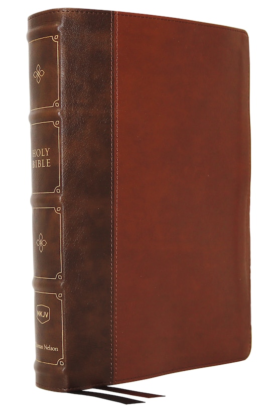 Front cover_Nkjv, Large Print Verse-by-verse Reference Bible, Maclaren Series, Leathersoft, Brown, Comfort Print