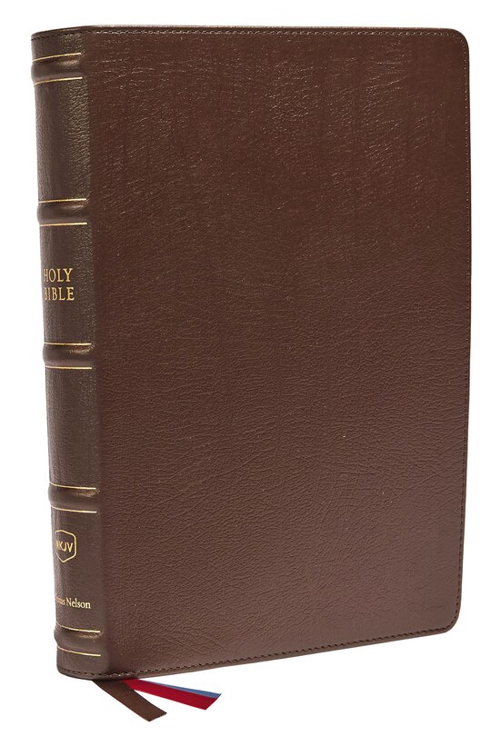 Front cover_Nkjv, Large Print Verse-by-verse Reference Bible, Maclaren Series, Genuine Leather, Brown, Comfort Print