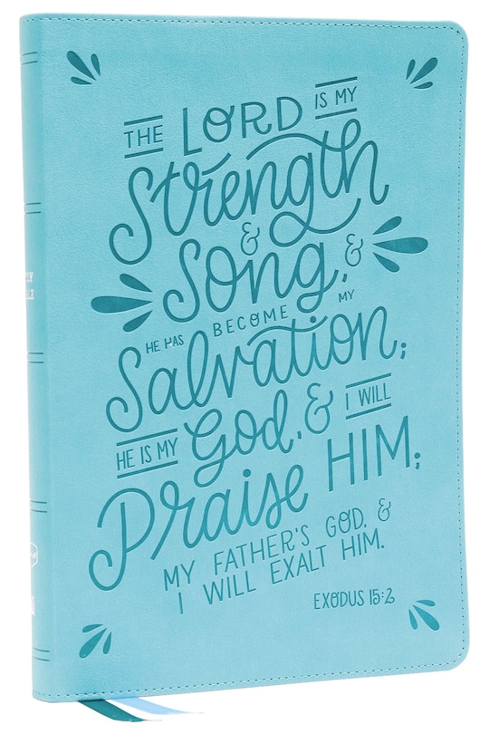 Couverture_Nkjv, Thinline  Bible, Verse Art Cover Collection, Leathersoft, Teal, Red Letter, Comfort Print