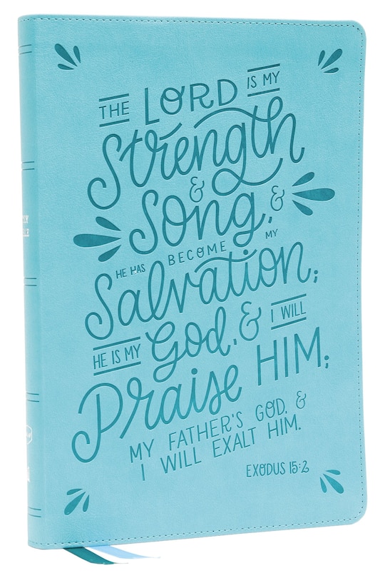 Couverture_Nkjv, Thinline Bible, Verse Art Cover Collection, Leathersoft, Teal, Red Letter, Thumb Indexed, Comfort Print