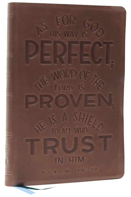 Couverture_Nkjv, Thinline Bible, Verse Art Cover Collection, Genuine Leather, Brown, Red Letter, Comfort Print