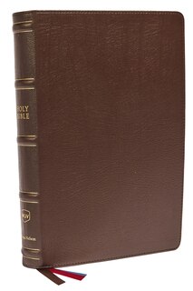 Front cover_Nkjv, Large Print Verse-by-verse Reference Bible, Maclaren Series, Genuine Leather, Brown, Thumb Indexed, Comfort Print