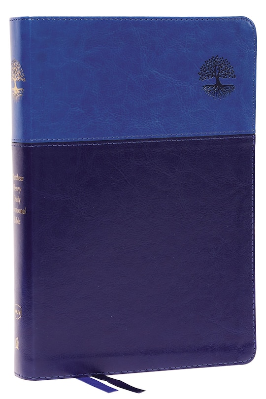 Couverture_Nkjv, Matthew Henry Daily Devotional Bible, Leathersoft, Blue, Red Letter, Comfort Print