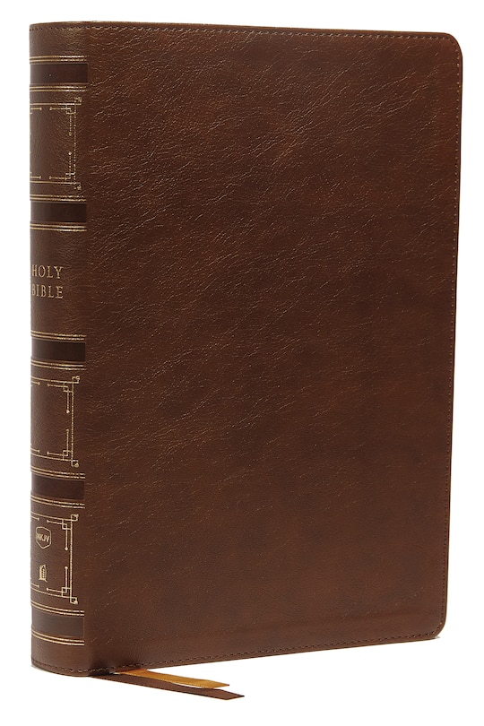 Front cover_Nkjv, Single-column Wide-margin Reference Bible, Leathersoft, Brown, Red Letter, Comfort Print