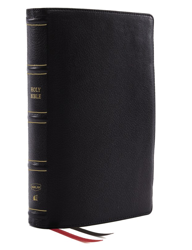Front cover_Nkjv, Deluxe Thinline Reference Bible, Genuine Leather, Black, Red Letter, Comfort Print