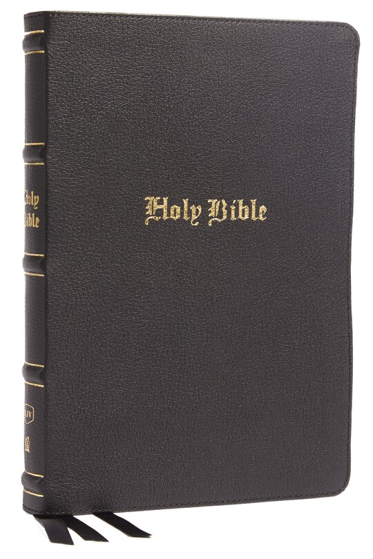 Front cover_KJV Holy Bible: Large Print Thinline, Black Genuine Leather, Red Letter, Comfort Print (Thumb Indexed): King James Version