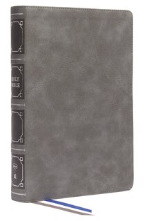 Front cover_Nkjv, Reference Bible, Classic Verse-by-verse, Center-column, Leathersoft, Gray, Red Letter, Thumb Indexed, Comfort Print